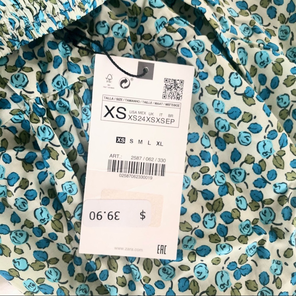 NWT❗️Zara | Floral Print Mini Dress - Picture 8 of 8